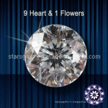 9 Coeurs et 1 Zircon cubique coupé d&#39;étoile de fleur